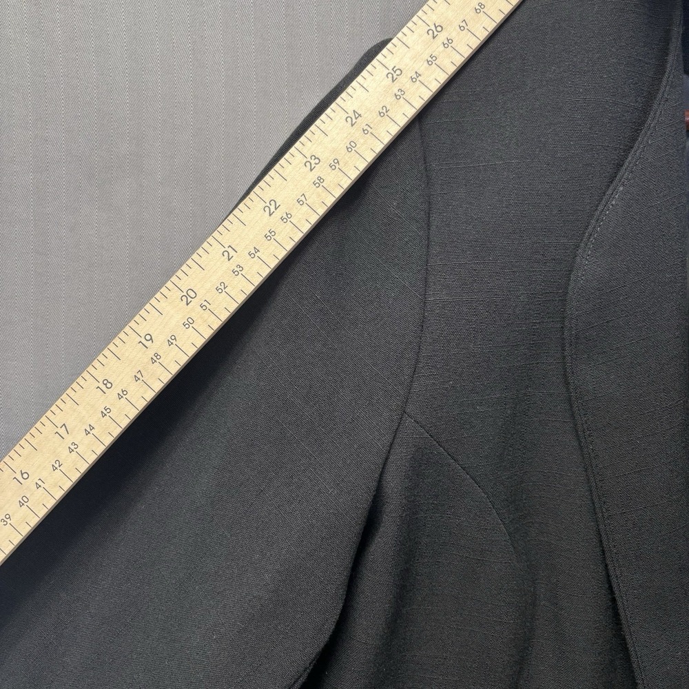Sag Harbor Officecore Blazer Womens 16 Black Open Front Workwear Minimalist - Picture 6 of 12
